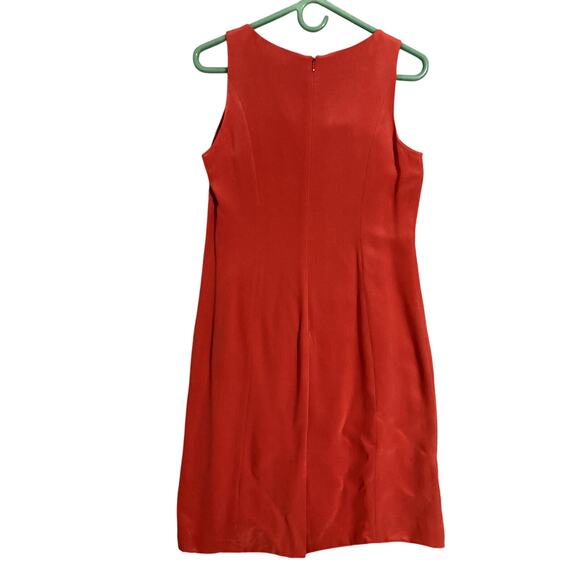 Valerie Dresses Petite Pencil Silk Dress Women's 8 Petite Coral Sleeveless Midi - Picture 2 of 9